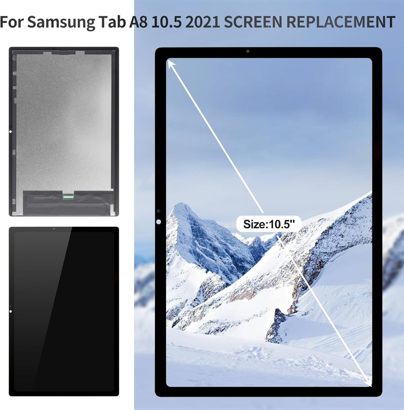 BEXUPULL استبدال شاشة لجهاز Samsung Tab A8 لجهاز Samsung Galaxy Tab A8 10.5 شاشة لمس رقمية 2021 لمجموعات إصلاح عرض LCD SM-X200 SM-X205 باللون الأسود 10.5" - Image 2
